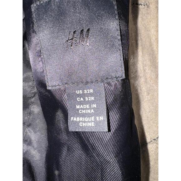 Men's H&M Trench Coat Mid Length Wool Blend Beige Size 32R - Picture 2 of 3